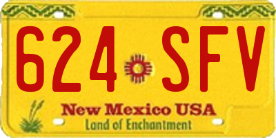 NM license plate 624SFV