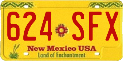 NM license plate 624SFX