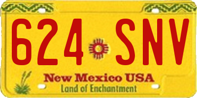 NM license plate 624SNV
