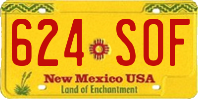 NM license plate 624SOF