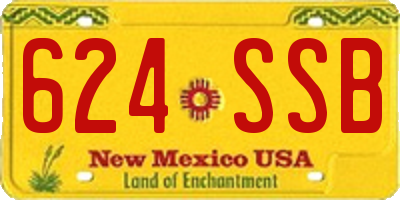 NM license plate 624SSB