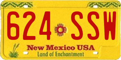 NM license plate 624SSW