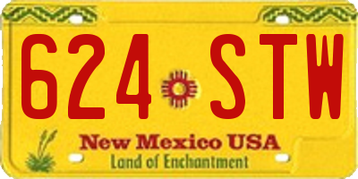NM license plate 624STW