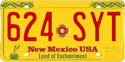 NM license plate 624SYT
