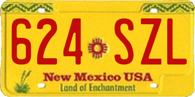 NM license plate 624SZL