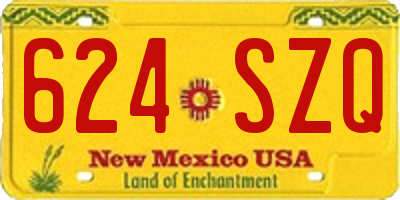 NM license plate 624SZQ