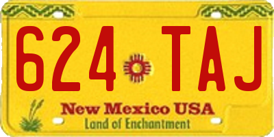 NM license plate 624TAJ
