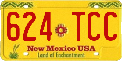 NM license plate 624TCC
