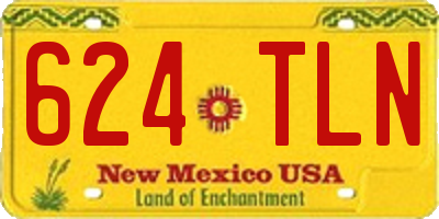 NM license plate 624TLN