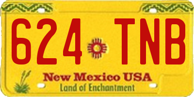 NM license plate 624TNB