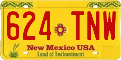 NM license plate 624TNW