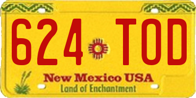 NM license plate 624TOD