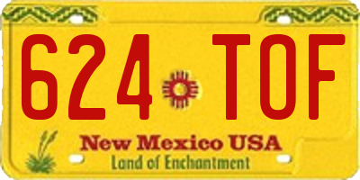 NM license plate 624TOF