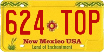 NM license plate 624TOP