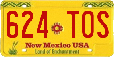 NM license plate 624TOS