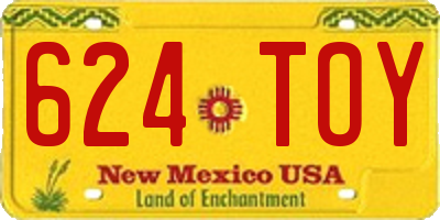 NM license plate 624TOY