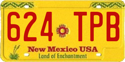 NM license plate 624TPB