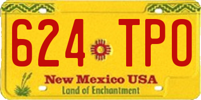 NM license plate 624TPO