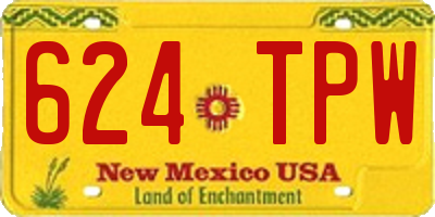 NM license plate 624TPW