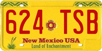 NM license plate 624TSB