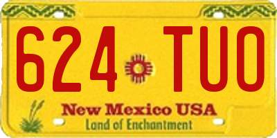 NM license plate 624TUO