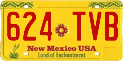 NM license plate 624TVB