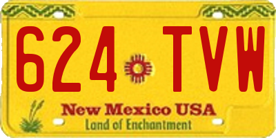 NM license plate 624TVW