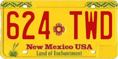 NM license plate 624TWD