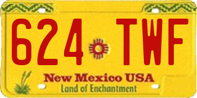 NM license plate 624TWF