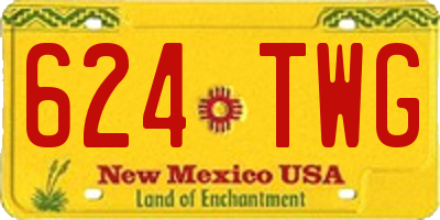 NM license plate 624TWG