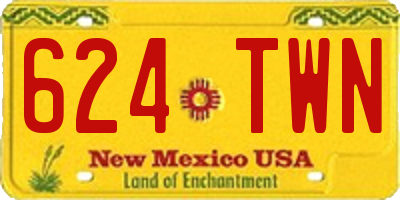 NM license plate 624TWN