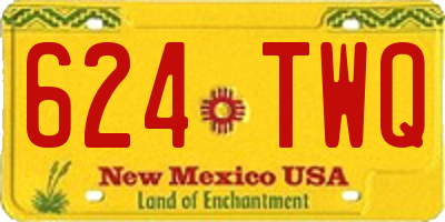 NM license plate 624TWQ