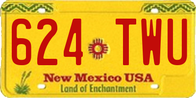 NM license plate 624TWU