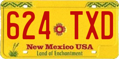 NM license plate 624TXD
