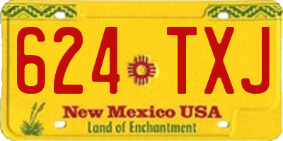 NM license plate 624TXJ