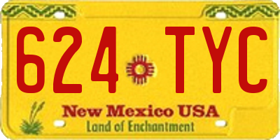NM license plate 624TYC