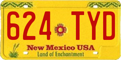 NM license plate 624TYD