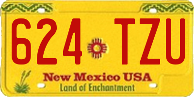 NM license plate 624TZU