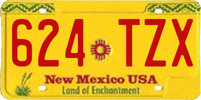 NM license plate 624TZX
