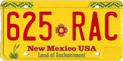 NM license plate 625RAC