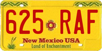 NM license plate 625RAF