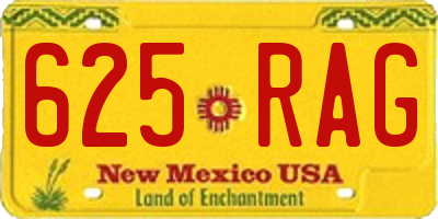 NM license plate 625RAG