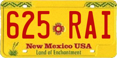 NM license plate 625RAI