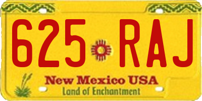 NM license plate 625RAJ