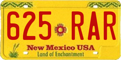 NM license plate 625RAR