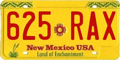 NM license plate 625RAX