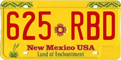 NM license plate 625RBD