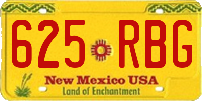 NM license plate 625RBG