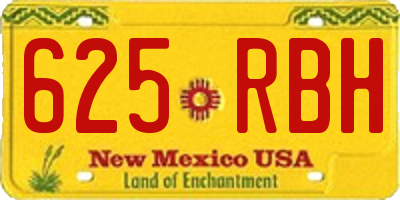 NM license plate 625RBH