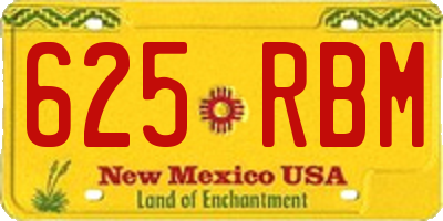 NM license plate 625RBM